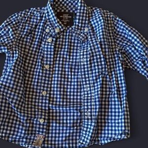 H&M Baby Blue & White Checkered Button-Down Shirt (1.5-2 Years)